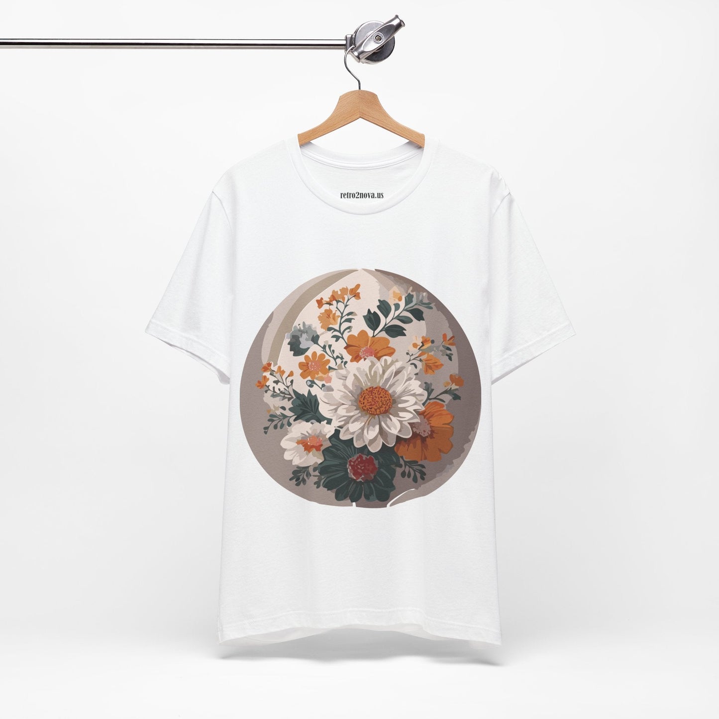 Retro2Nova Floral Shirt Unisex Jersey Short Sleeve Tee From Flowers Collection Free Shipping