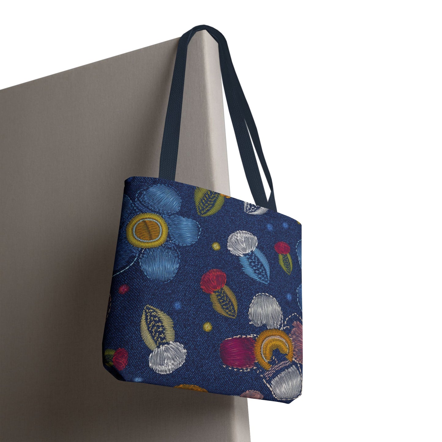 Denim Fabric Imitation Print Unisex Canvas Bag Poly Spun 3 Sizes Tote Bag 159