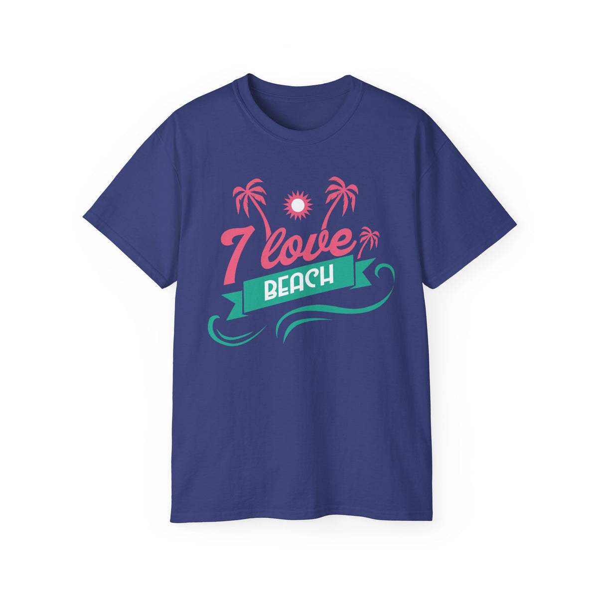 I Love Beach T-Shirt | Palm Trees Sun Waves Graphic Tee