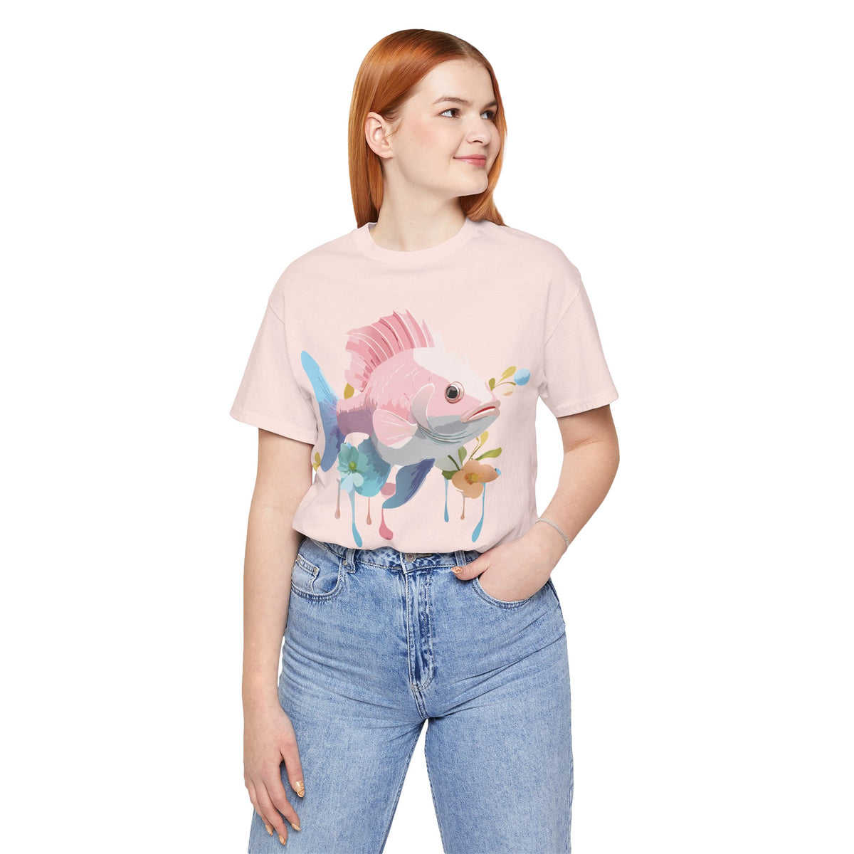 Fish Graphic Design Tee Bella+Canvas Unisex 100 Cotton Tee Shirt a109