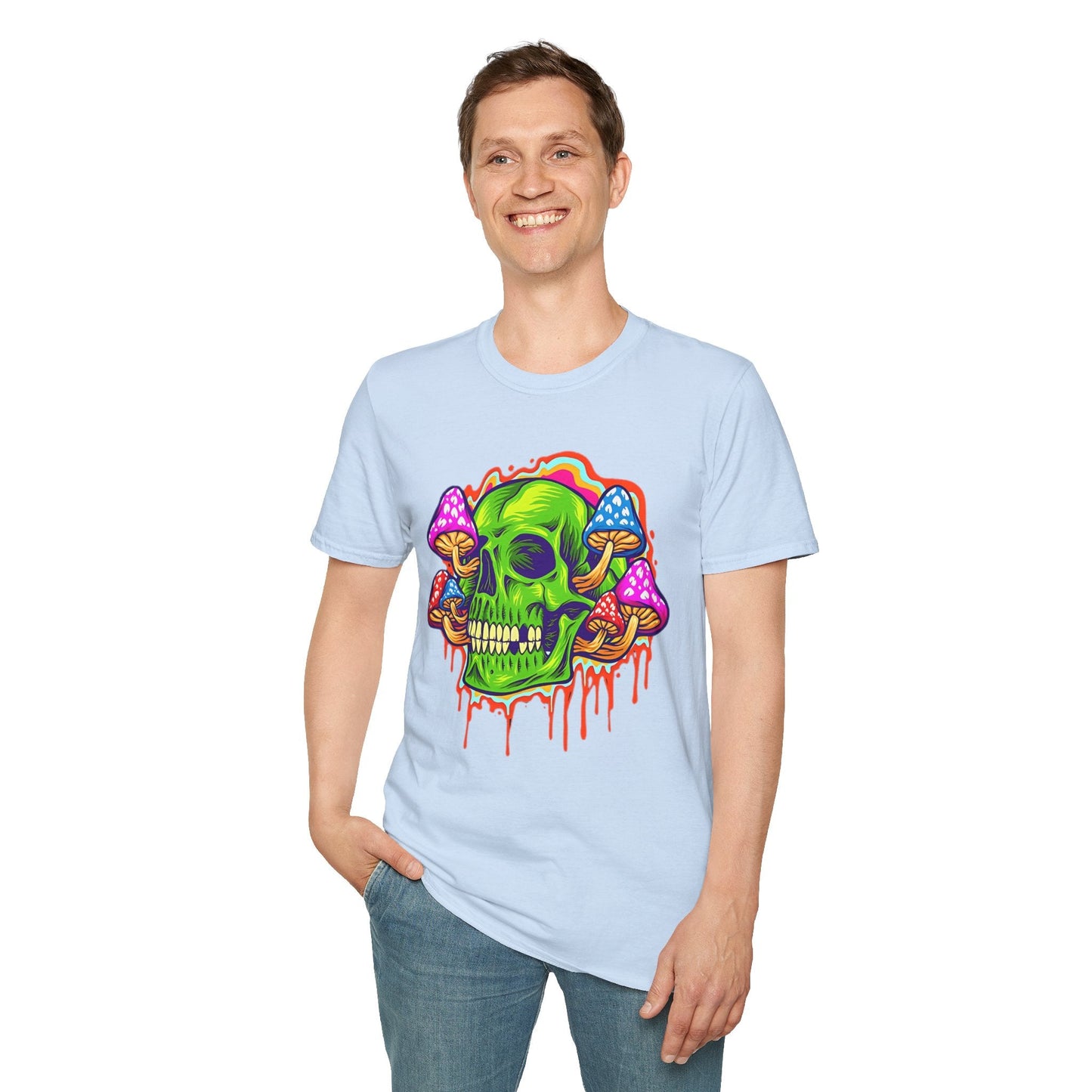 Skull Tee Shirt Unisex Skeleton Shirt With Skull Design Gildan Softstyle 64000 Cotton Tee