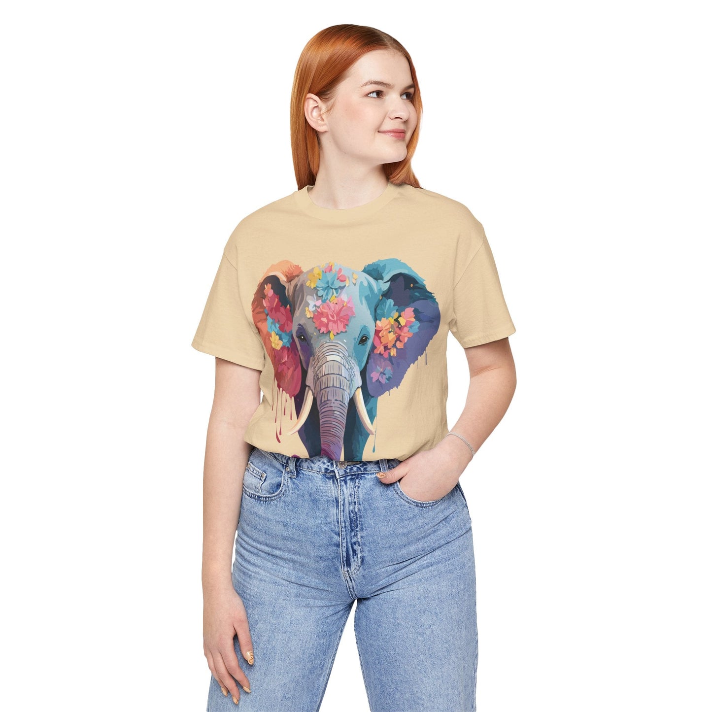 Elephant Graphic Tee By Adelpha Unisex Short Sleeve Shirt With Vintage Artwork Design