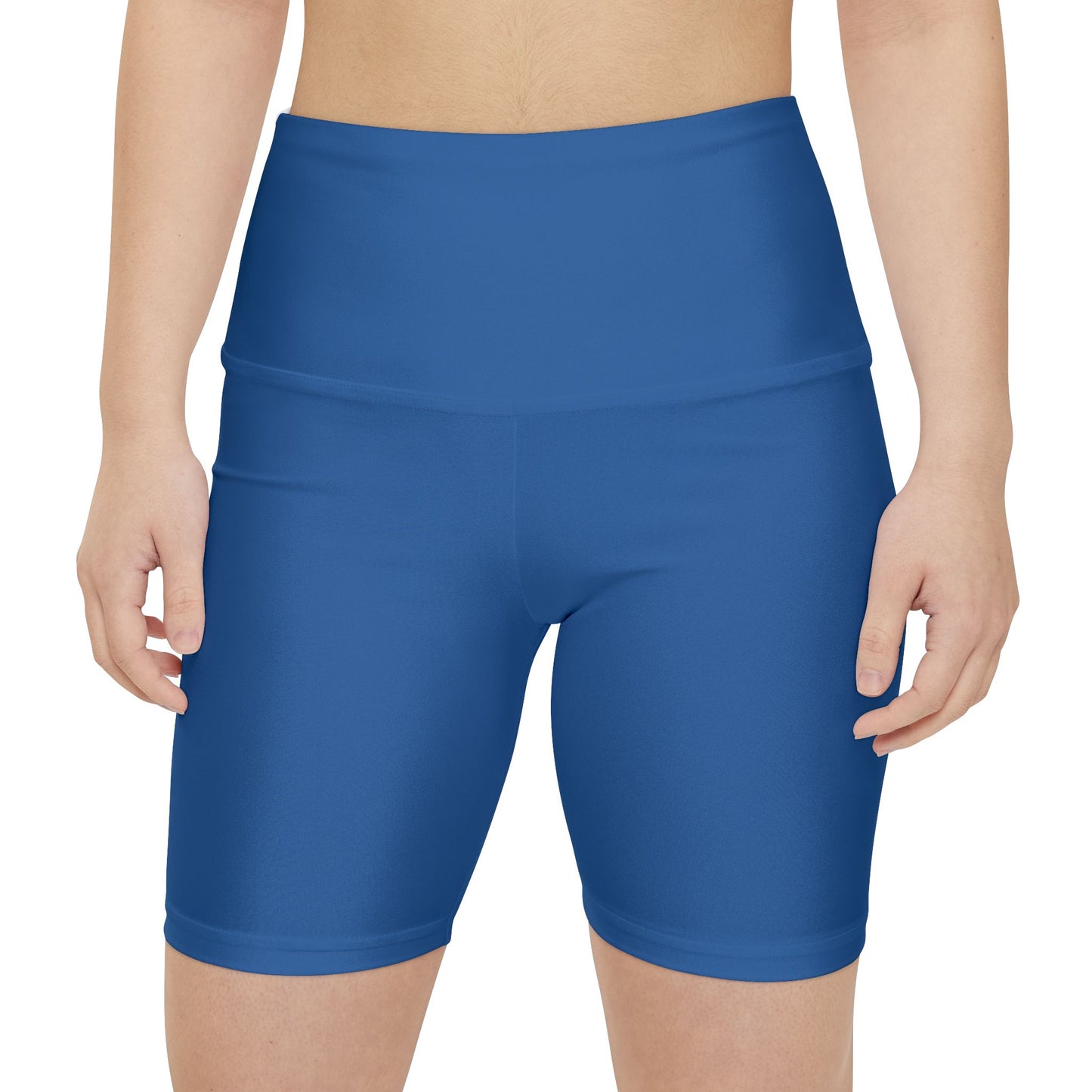 Baltic Blue Women's Workout Shorts — Solid High-Waist Biker Shorts for Exercise & Everyday Wear