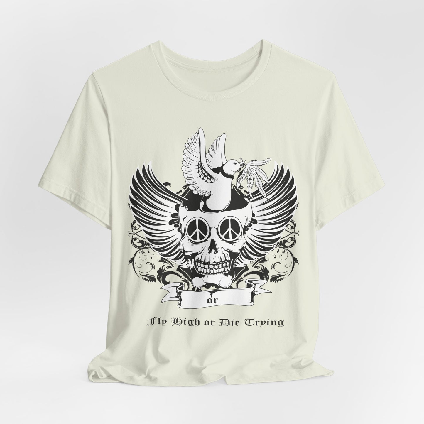 Bird Skull Graphic Design Tee, Skull Shirt, Vintage Tees, Art Design T-Shirt, Vintage Graphic Tee, Art Shirts with Skulls