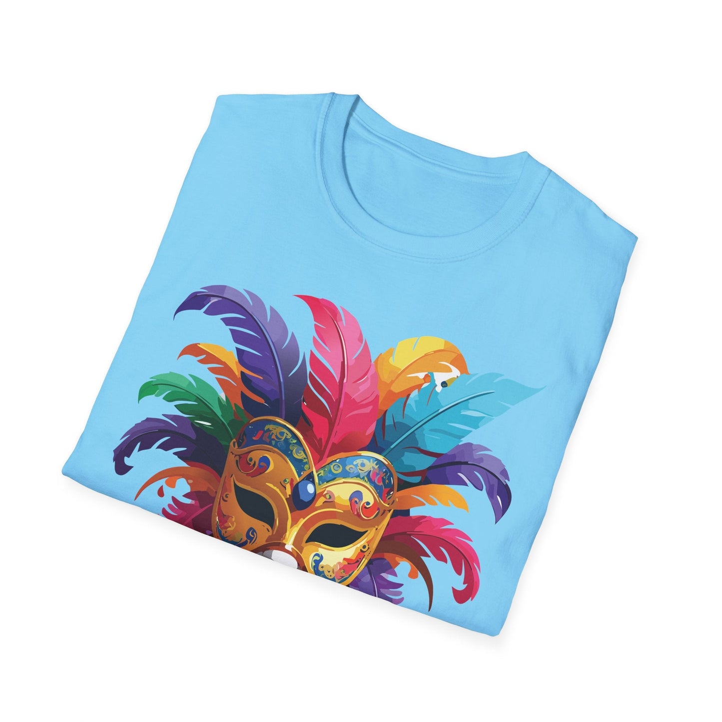 Unisex Mask Tee Shirt Gildan Softstyle 64000 Lightweight Comfortable Masquerade Design Tee