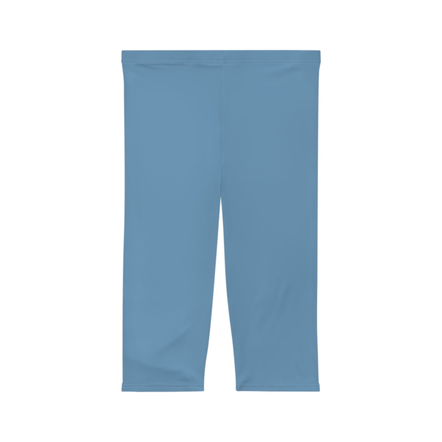 Steel Ice Blue Color Women's Brushed Suede Poly Span Casual Capri Leggings XS-2XL