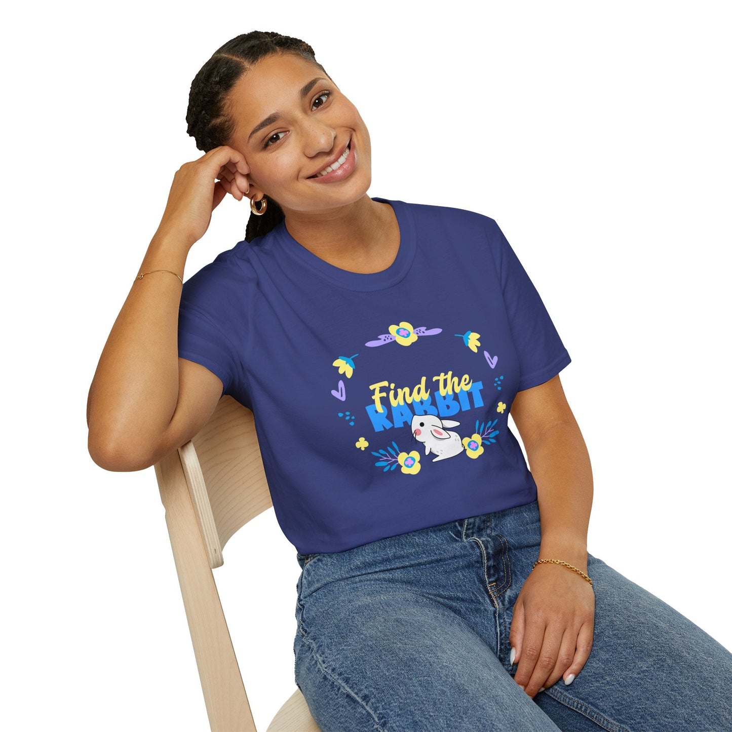 Easter Bunny T Shirt Unisex Gildan Softstyle 64000 Breathable Cotton Easter Design