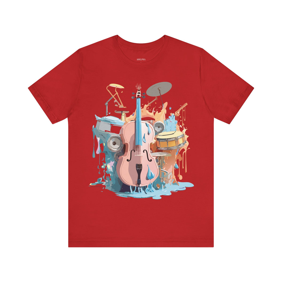 Music Graphic Unisex Cotton Bella+Canvas Tee with Art Design n175