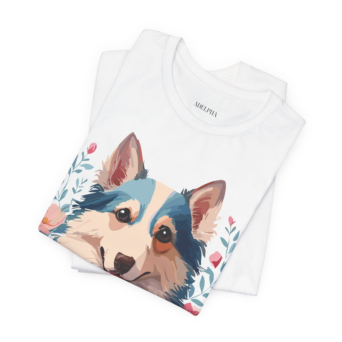 Dog Graphic Unisex Cotton Bella+Canvas Tee with Art Animal Design d09