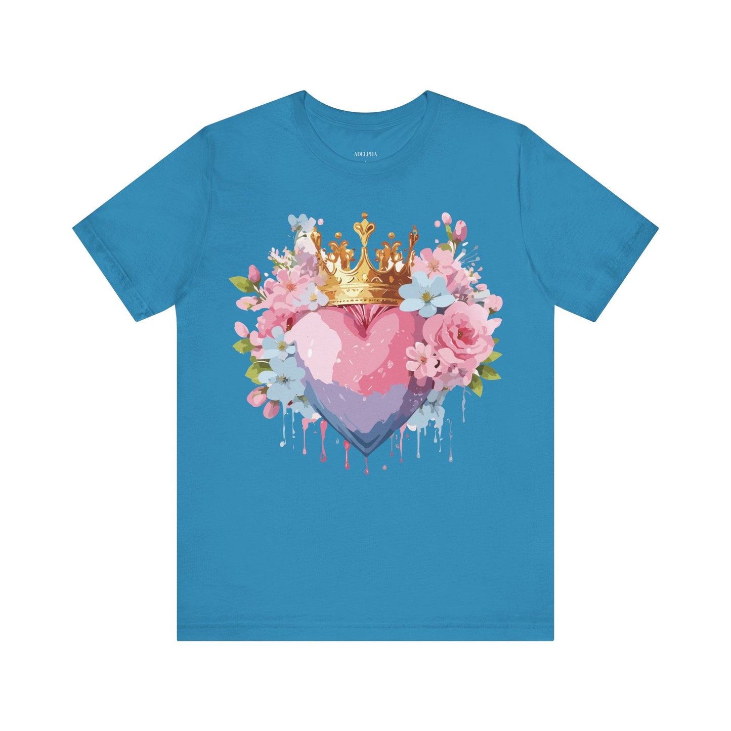 Valentine Day Graphic Unisex 100 Cotton Vintage Artwork with Love and Flower Design Tee 18