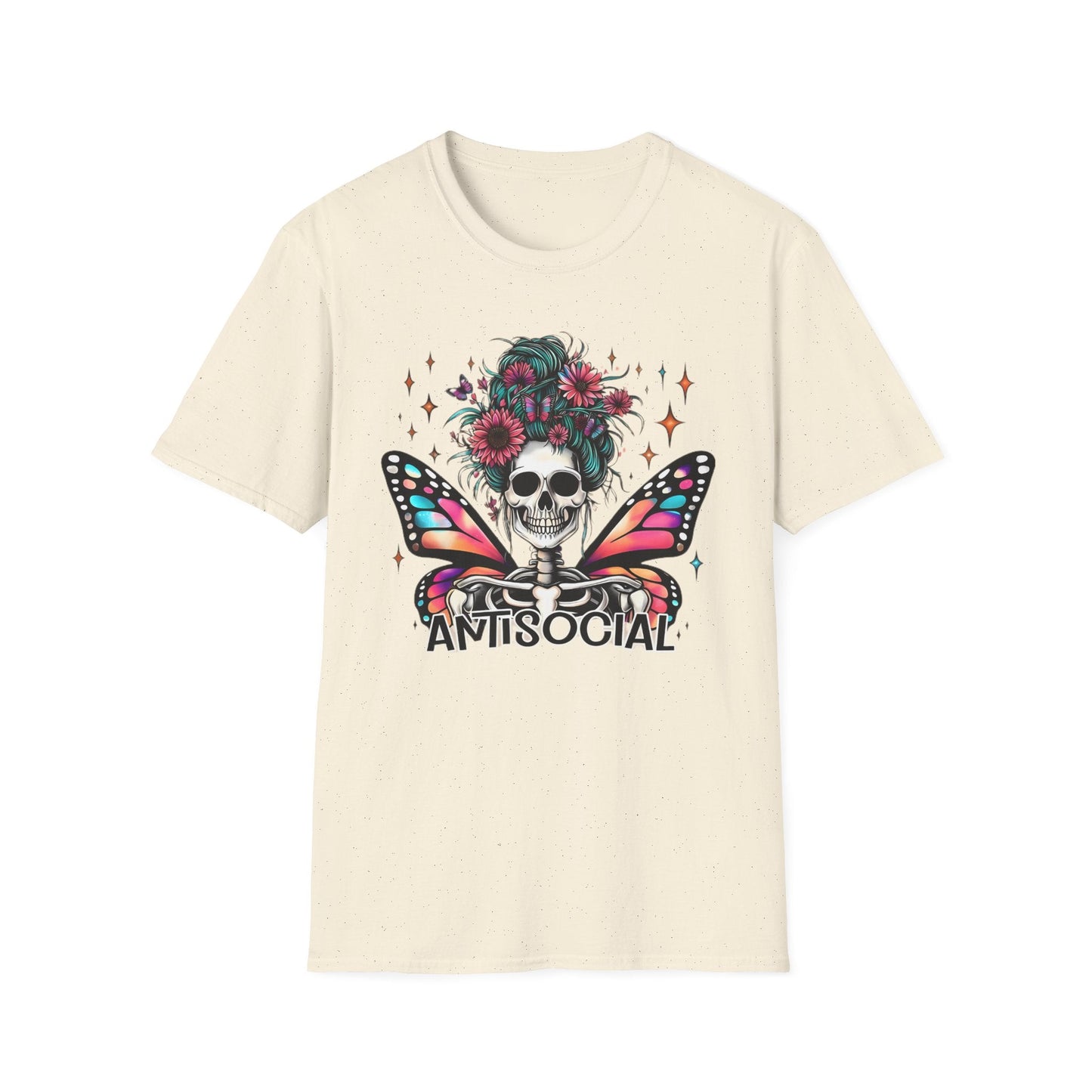 Unisex Skull Graphic Tee Shirt Short Sleeve Skeleton Gildan Softstyle 64000 100 Ring Spun Cotton
