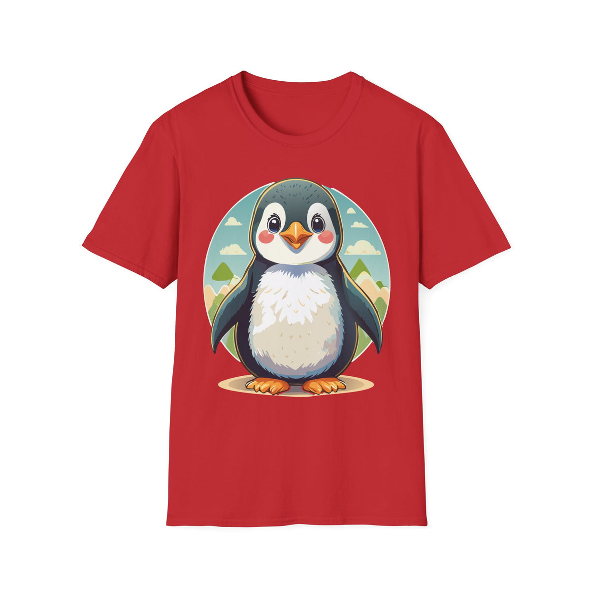 Cute Cartoon Penguin T-Shirt | Cute Penguin Illustration Tee, Winter Animal Shirt