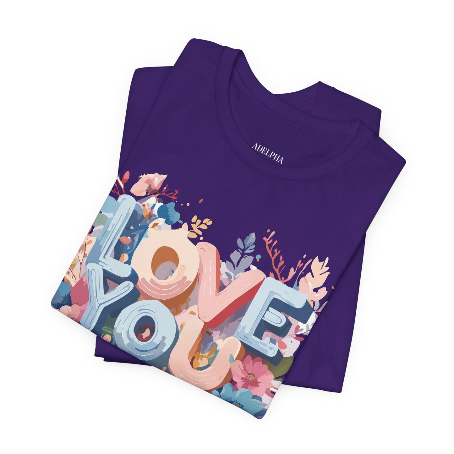Valentine Day Graphic Unisex 100 Cotton Vintage Artwork with Love and Flower Design Tee 40