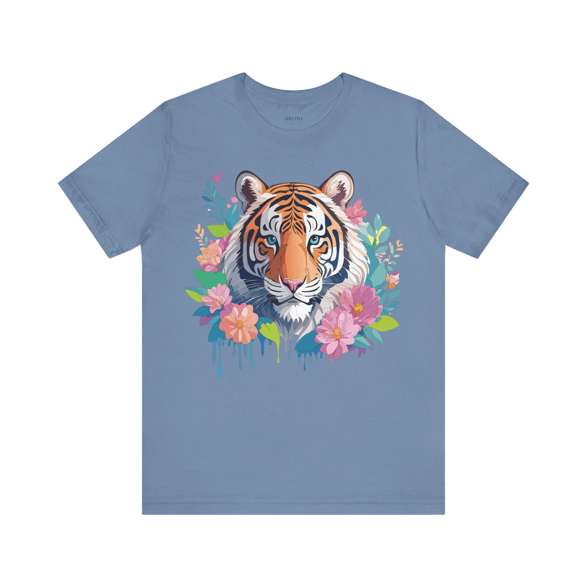 Tiger Graphic Unisex Cotton Bella+Canvas Tee with Art Animal Design e72