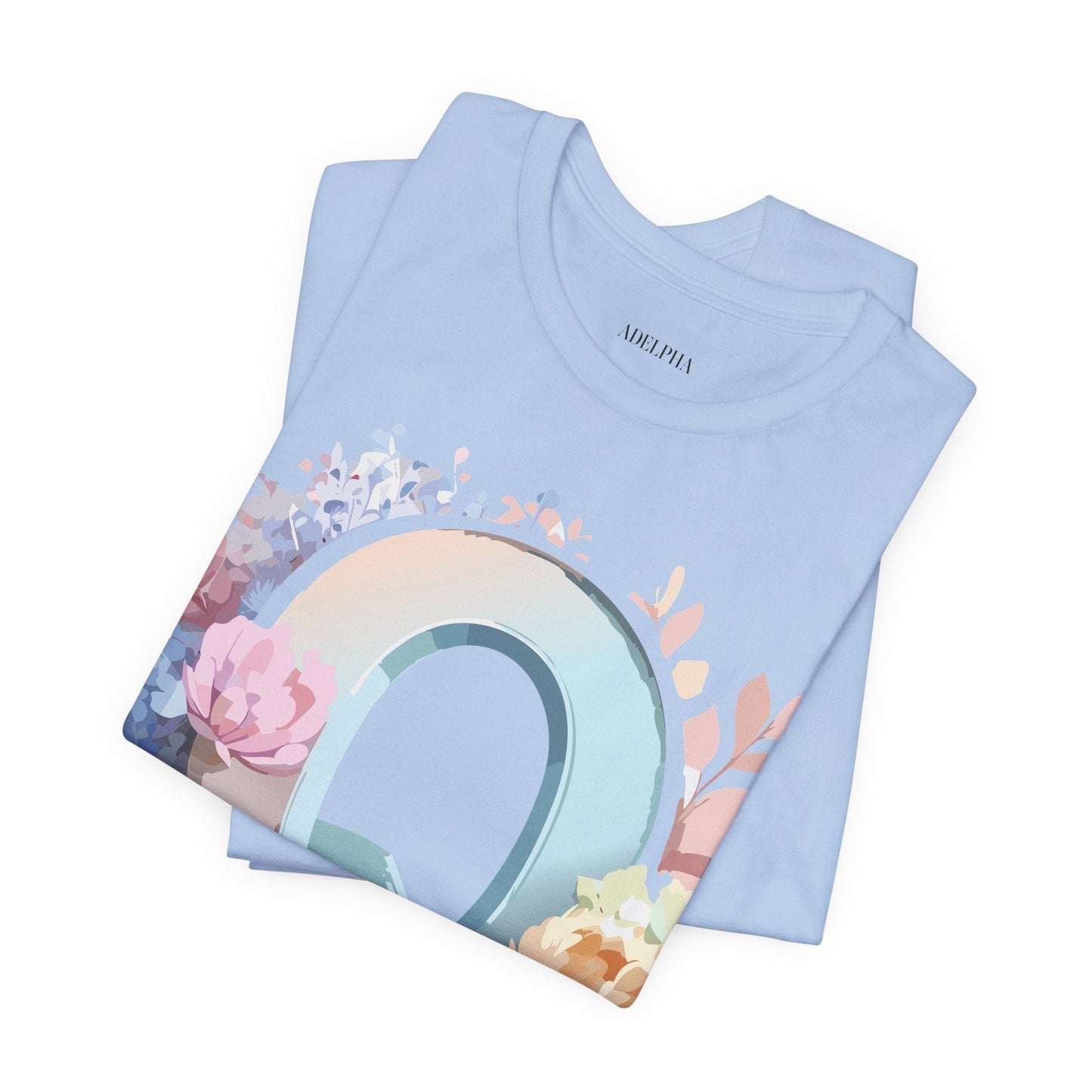 Letter Q Shirt Graphic Tee Unisex Short Sleeve by Adelpha Vintage Inspired Artwork