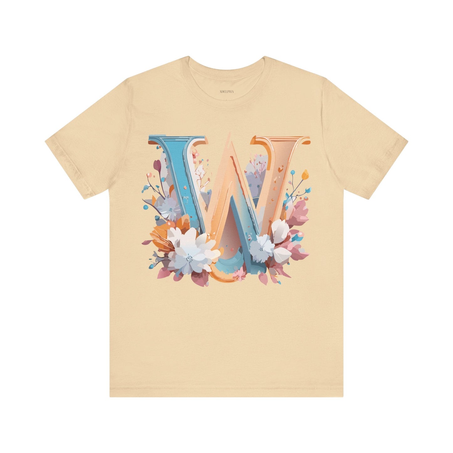Letter W Shirt Graphic Tee Unisex Adelpha Vintage Inspired Art Design Short Sleeve