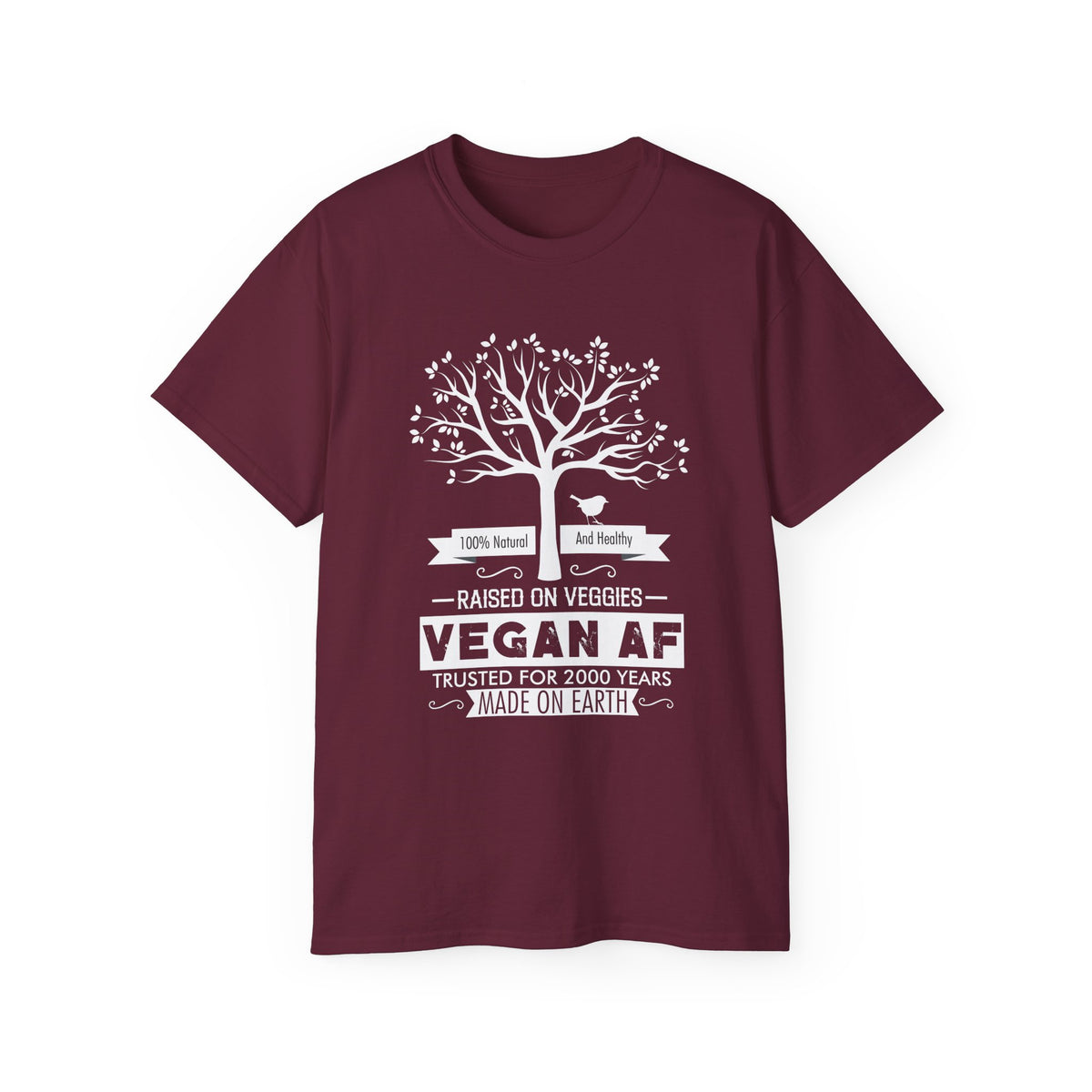 Vegan AF Tree Graphic Tee | Raised on Veggies, 100% Natural Shirt