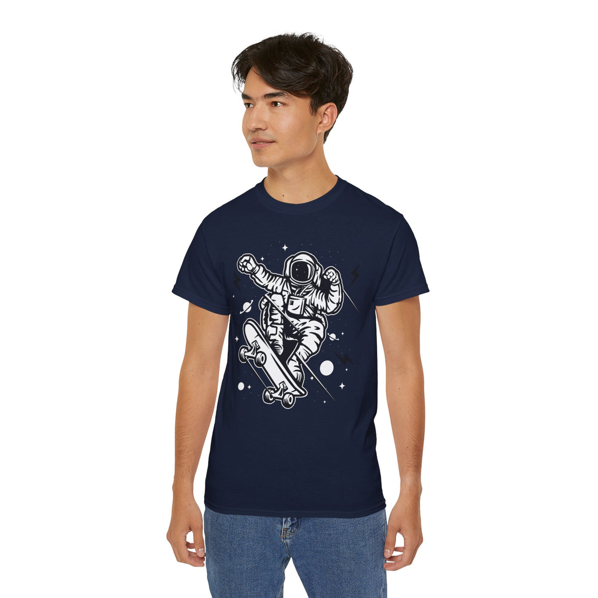 Astronaut Cartoon Graphic Tee Unisex 100 Cotton Gildan T-Shirt