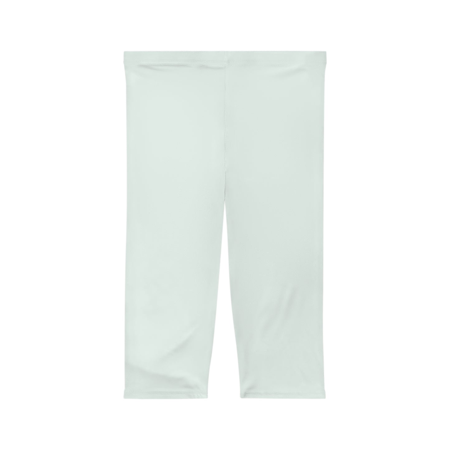 Mint Cream Color Women's Brushed Suede Poly Span Casual Capri Leggings XS-2XL