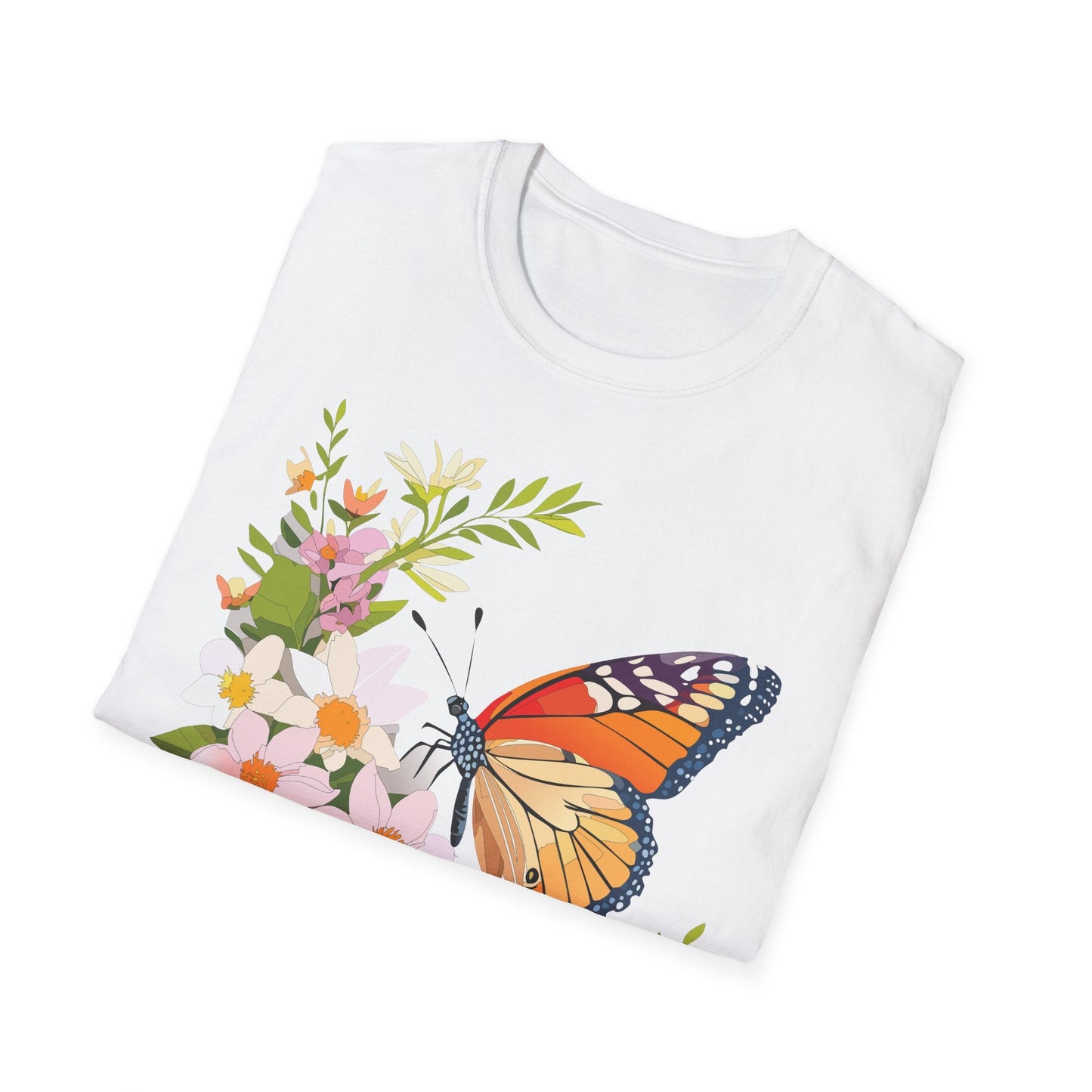 Monarch Butterfly T Shirt Unisex Softstyle Gildan 64000 100 Percent Cotton Tee Breathable
