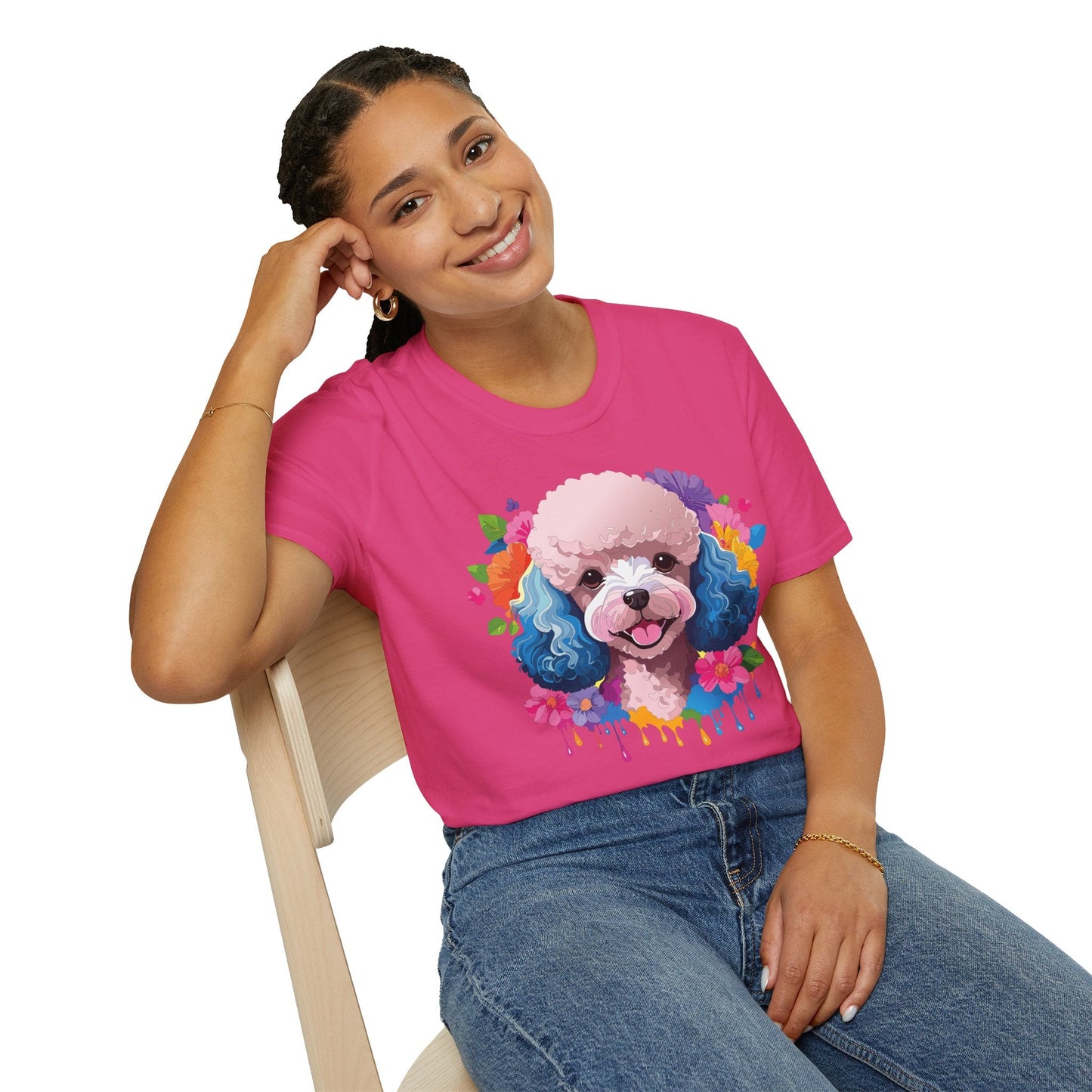 Unisex Dog Shirt Softstyle Tee 100 Percent Cotton Animal Print