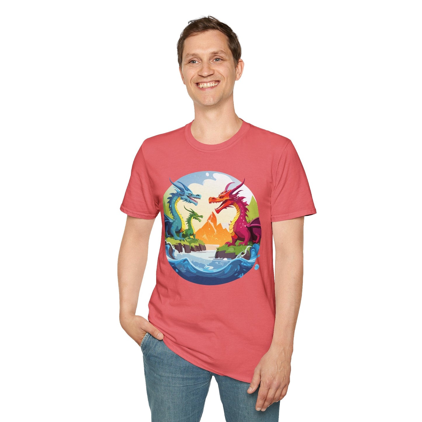 Dragon T Shirt Unisex Dragon Tee 100 Percent Ring Spun Cotton Softstyle Comfort Fit