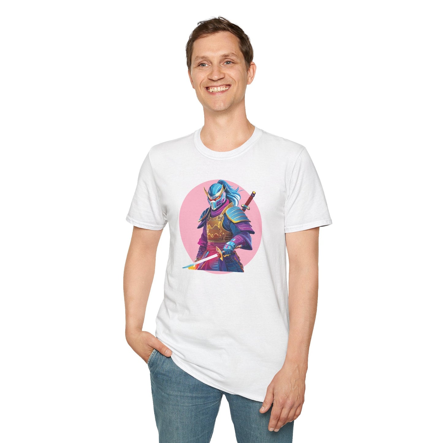 Samurai Themed Unisex Softstyle Tee Shirt Gildan 64000 100 Percent Ring Spun Cotton