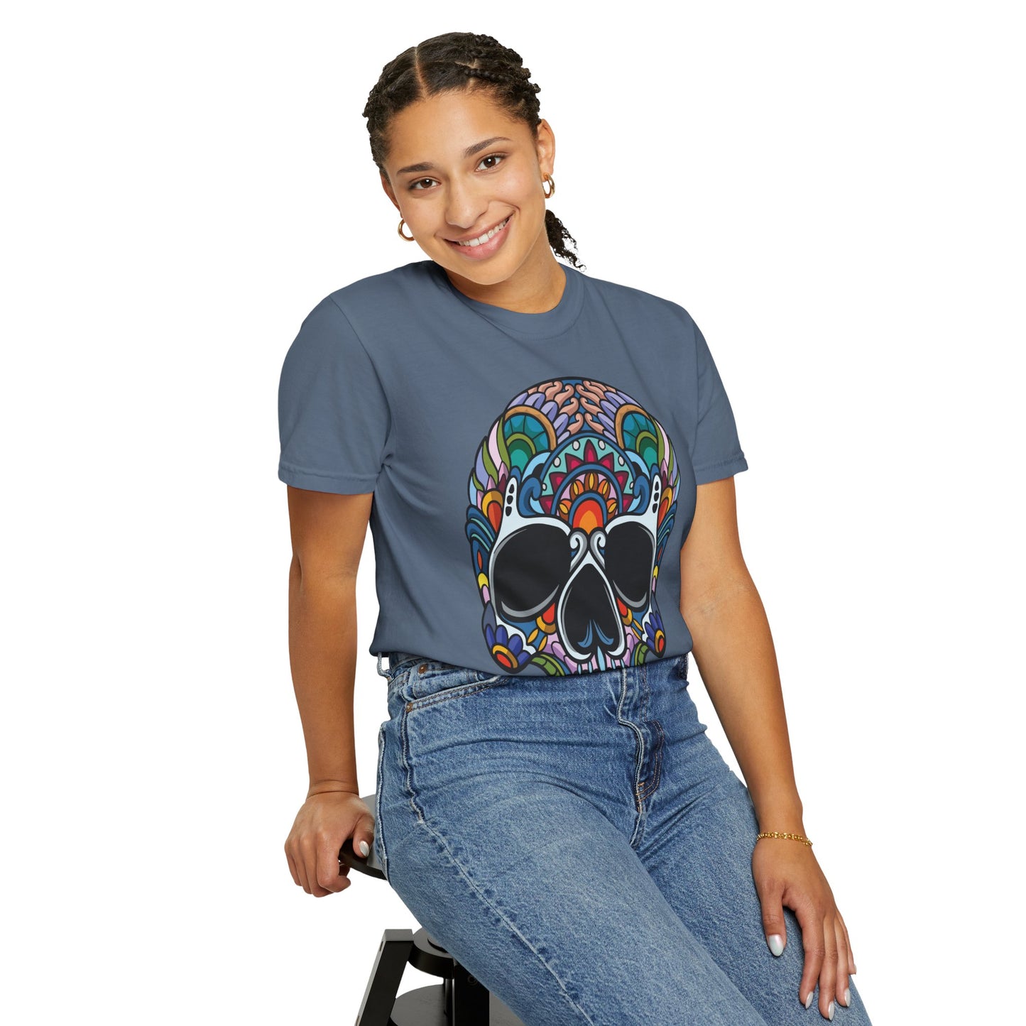 Unisex Cotton Tee Shirt with Skull