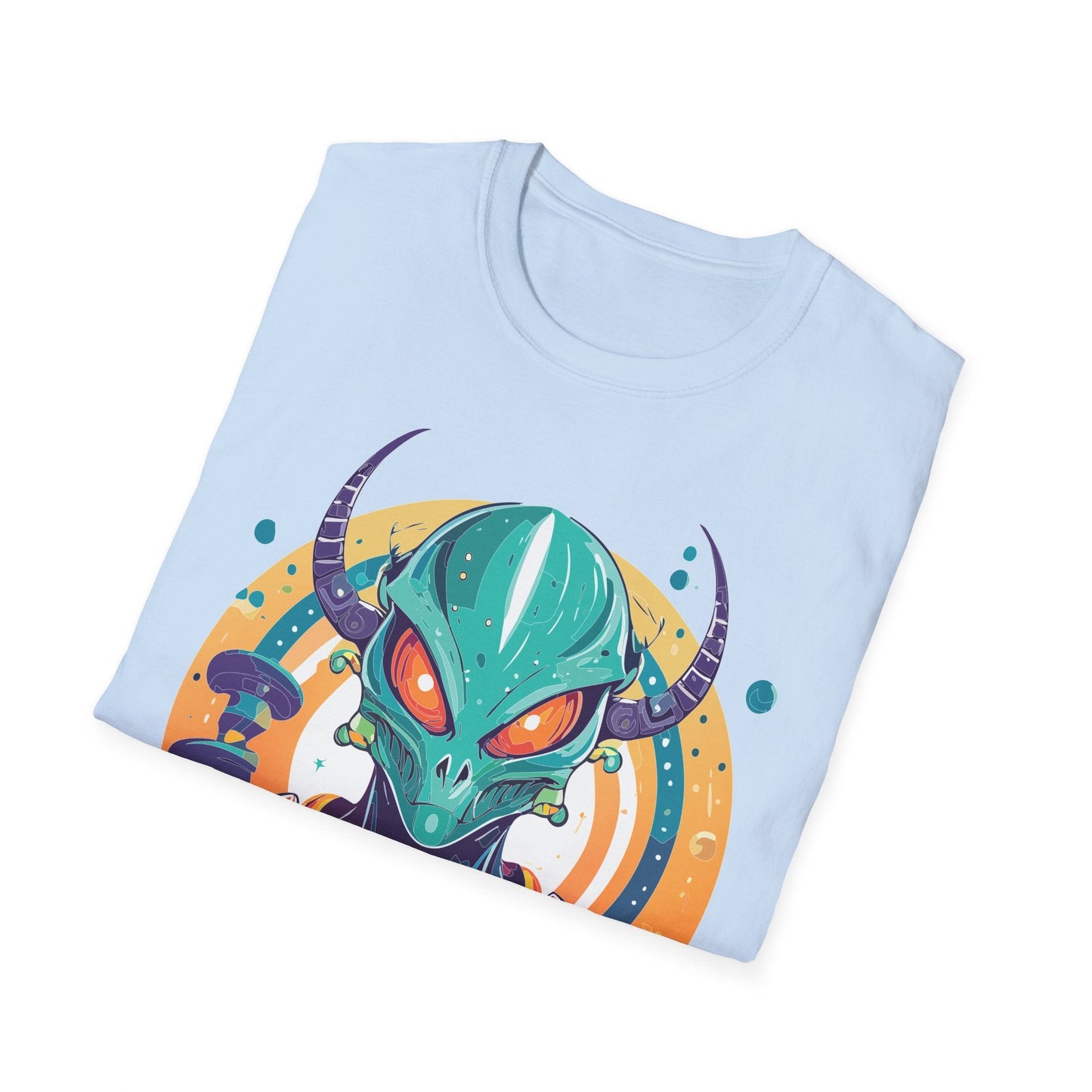 Alien Graphic Unisex Cotton Softstyle UFO Artwork Tee 14