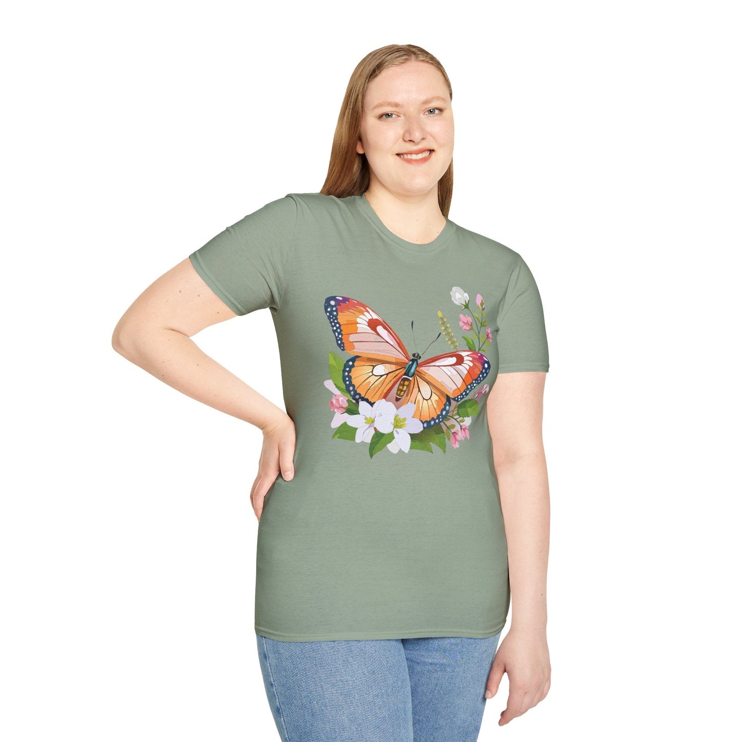 Butterfly Shirt Unisex T Shirt Gildan 64000 Softstyle 100 Percent Ring Spun Cotton