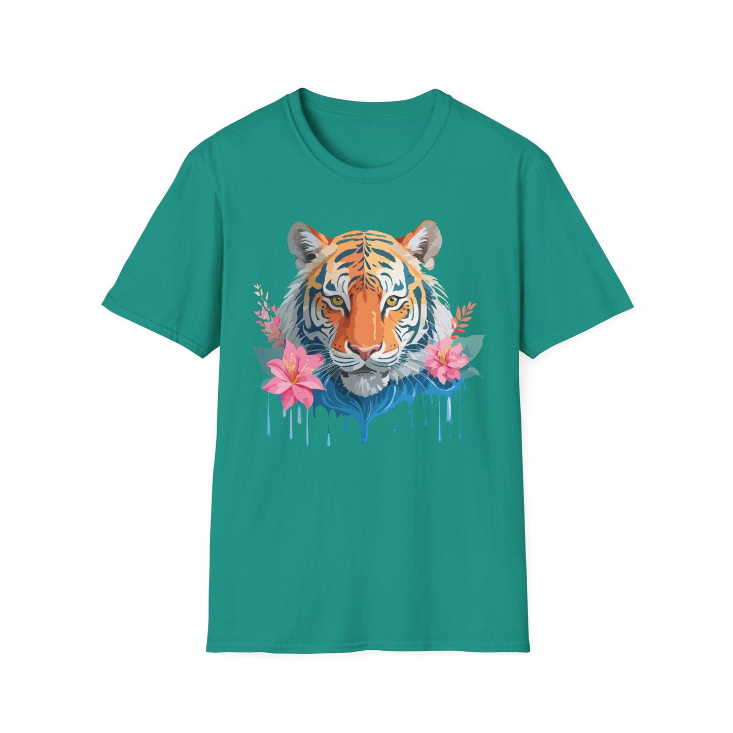 Tiger Unisex Softstyle T Shirt 100 Percent Cotton Gildan 64000 Animal Tee
