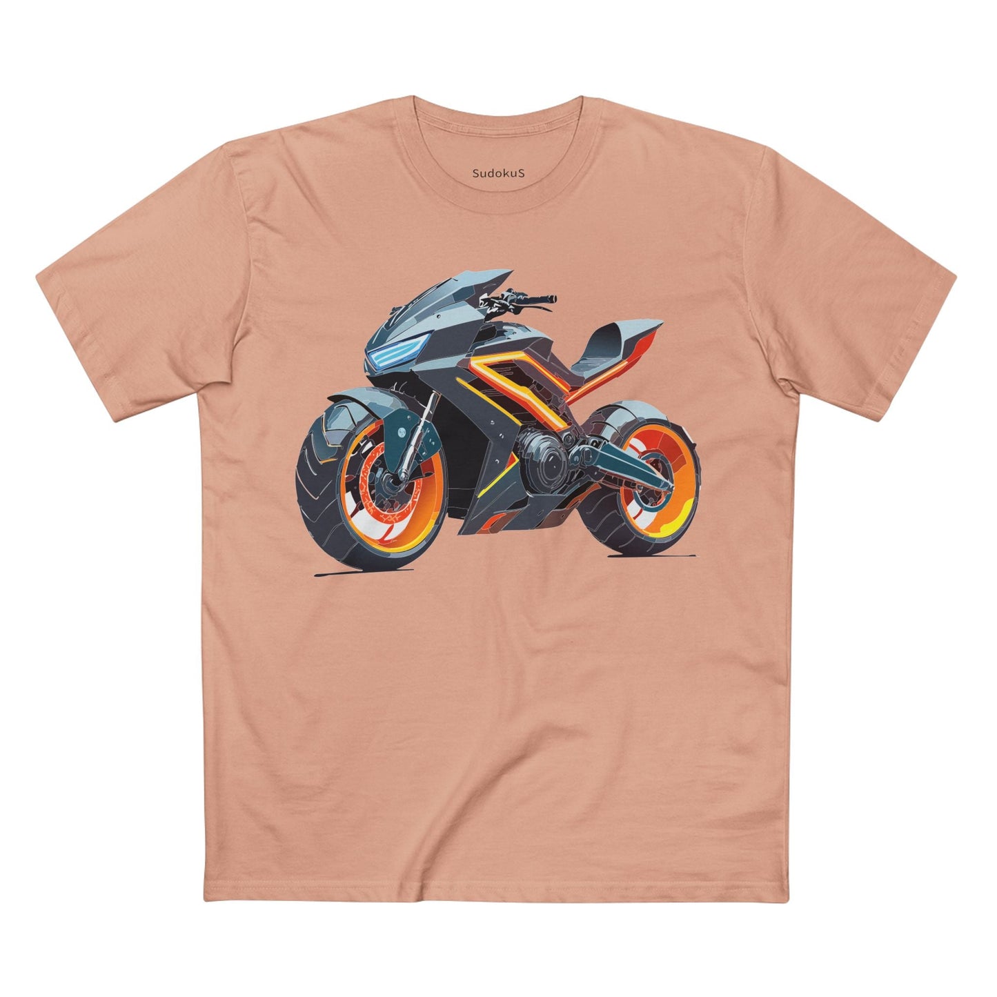 Moto Bike Graphic Unisex 100 Cotton Staple Tee 12