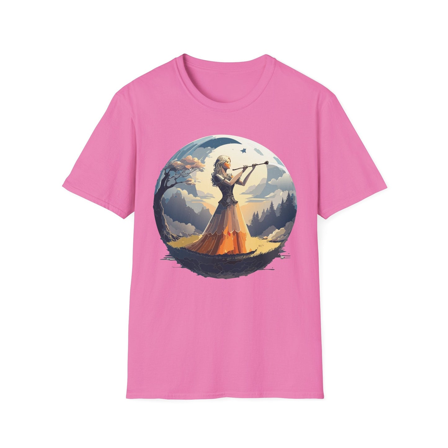 Unisex Softstyle Graphic T Shirt 100 Percent Ring Spun Cotton Art Design Tee For Women