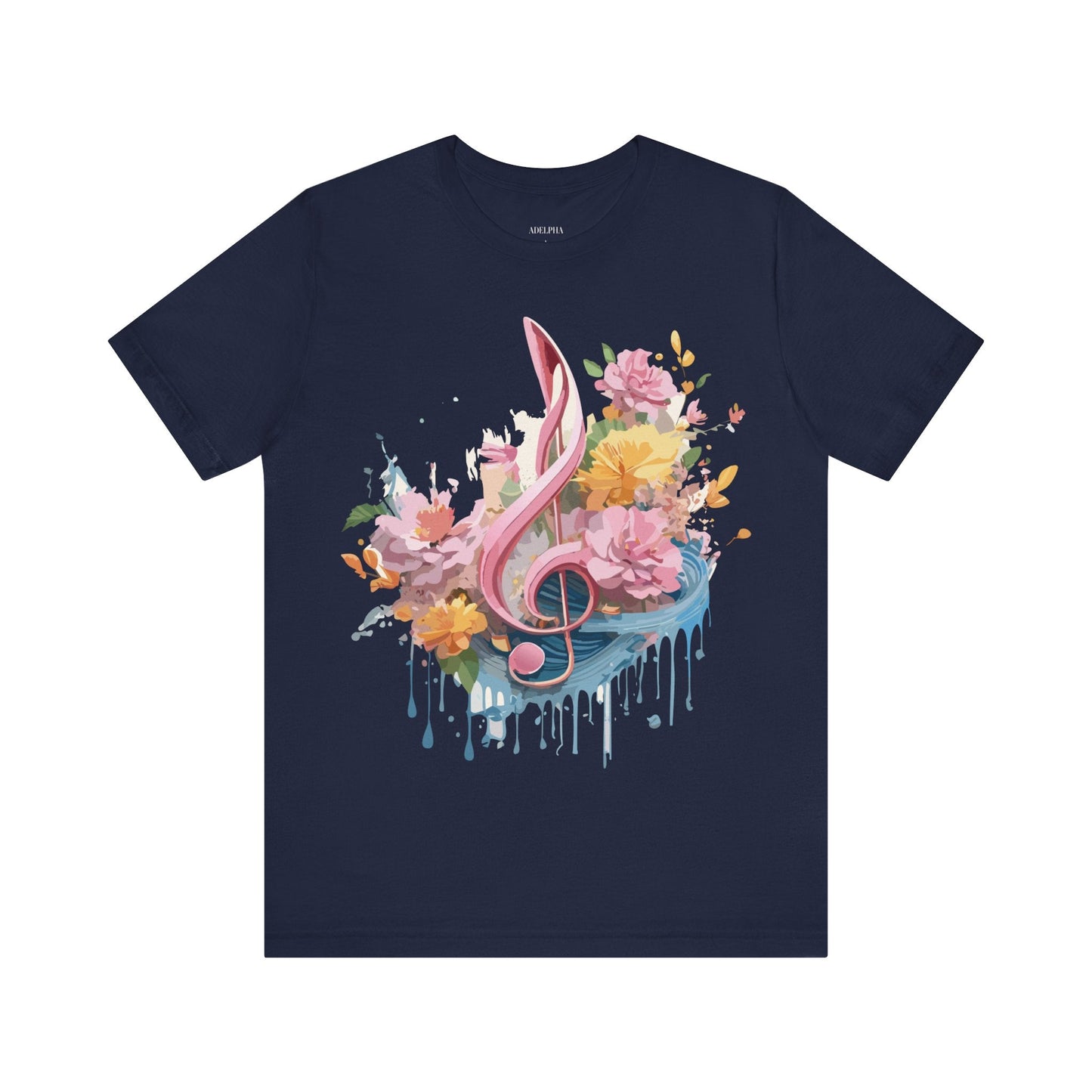 Music Graphic Unisex 100 Cotton Vintage Art with Musical Elements Tee 139