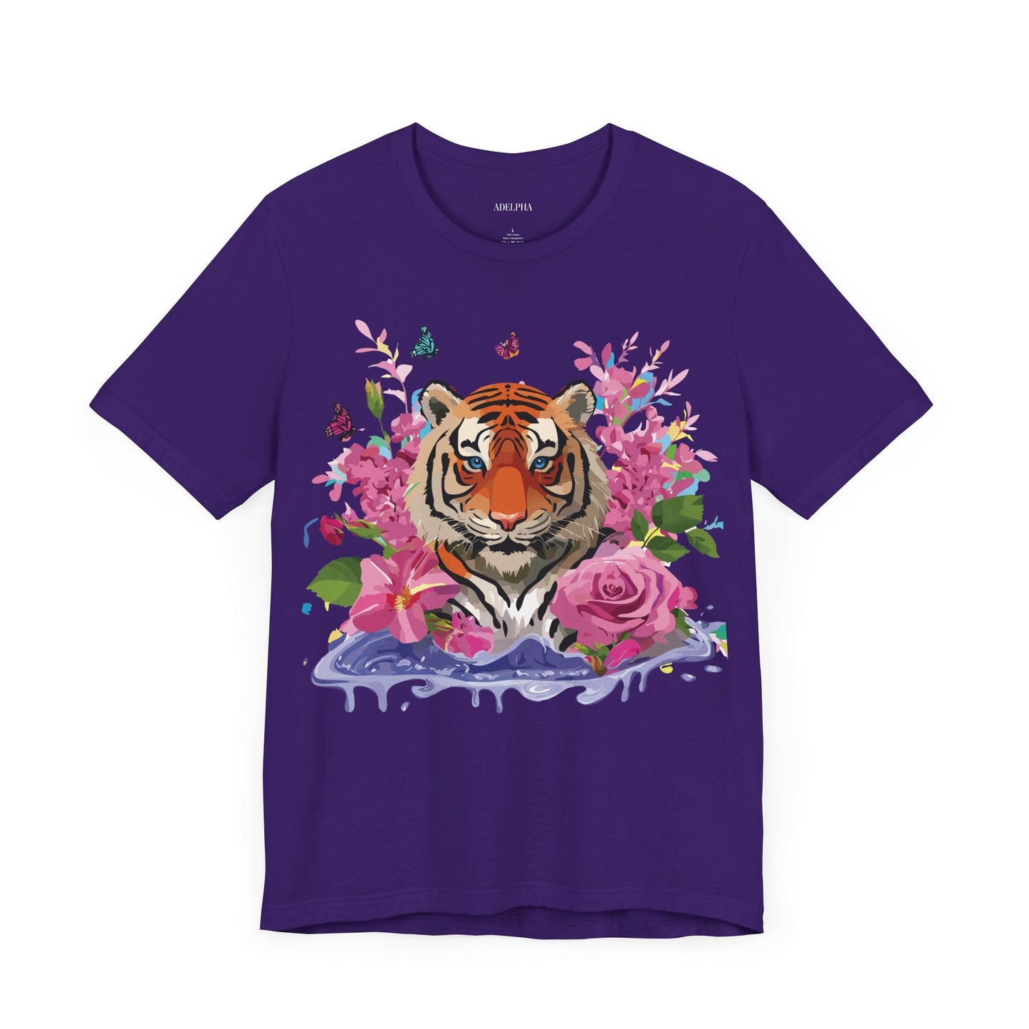 Tiger Graphic Unisex 100 Cotton Vintage Art with Animal Tee 11