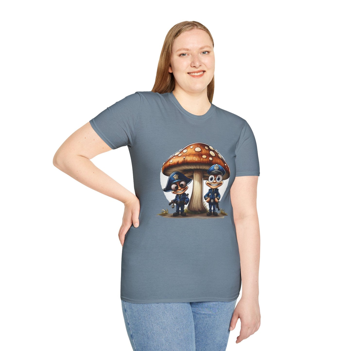 Funny Mashroom Graphic Unisex Softstyle Cotton With Cartoon Illustration Design 11