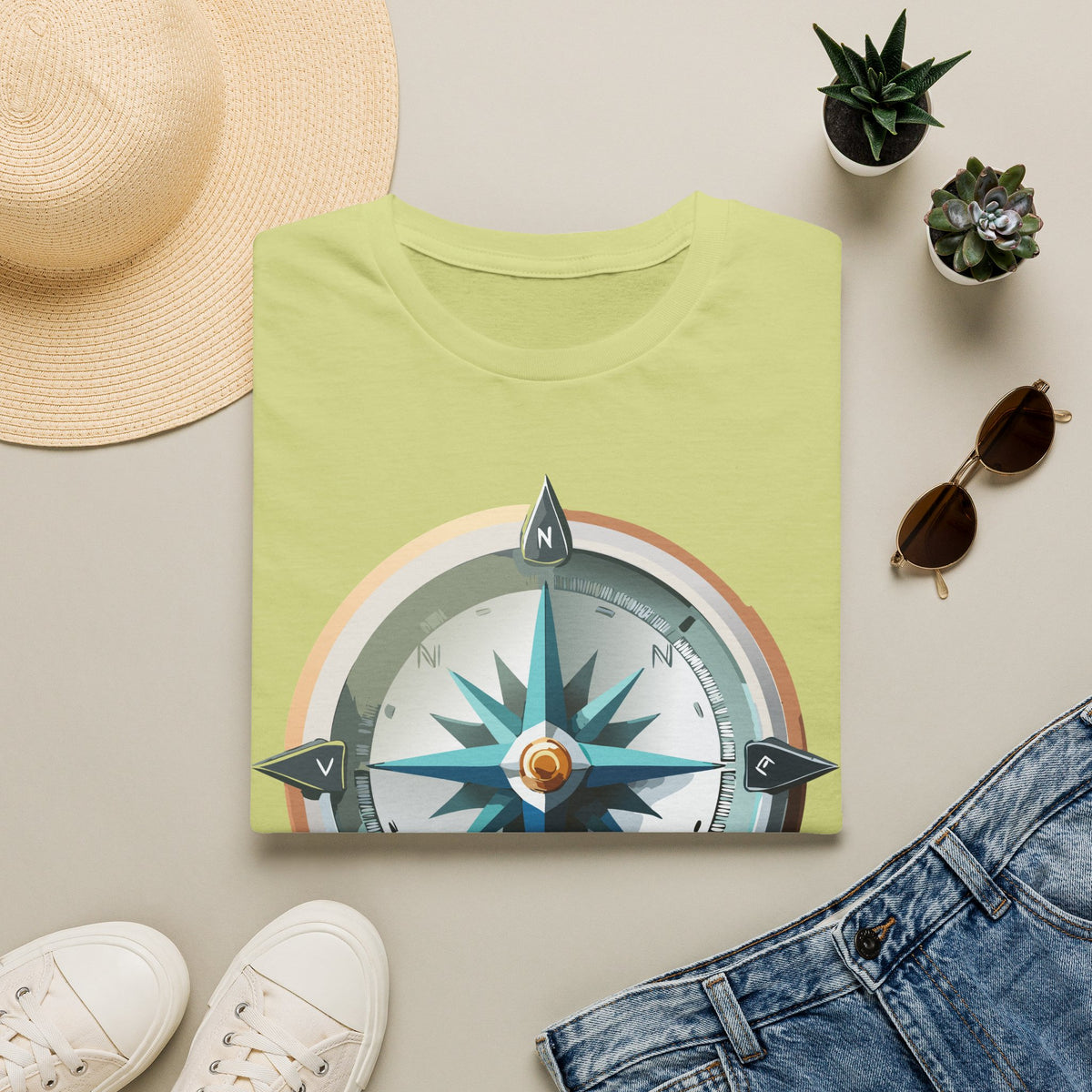 Vintage Compass Tee | Nautical Compass T-Shirt, Adventure Travel Graphic Design Unisex 100 Cotton Gildan T-Shirt