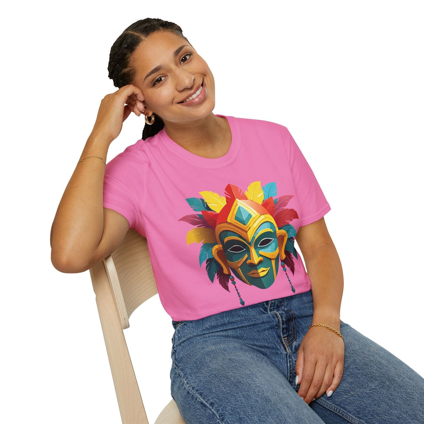 Mask Graphic Unisex Cotton Masquerade Design Artwork Tee 6