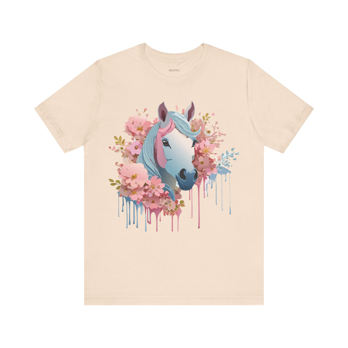 Horse Graphic Unisex Cotton Bella+Canvas Tee with Art Animal Design e31