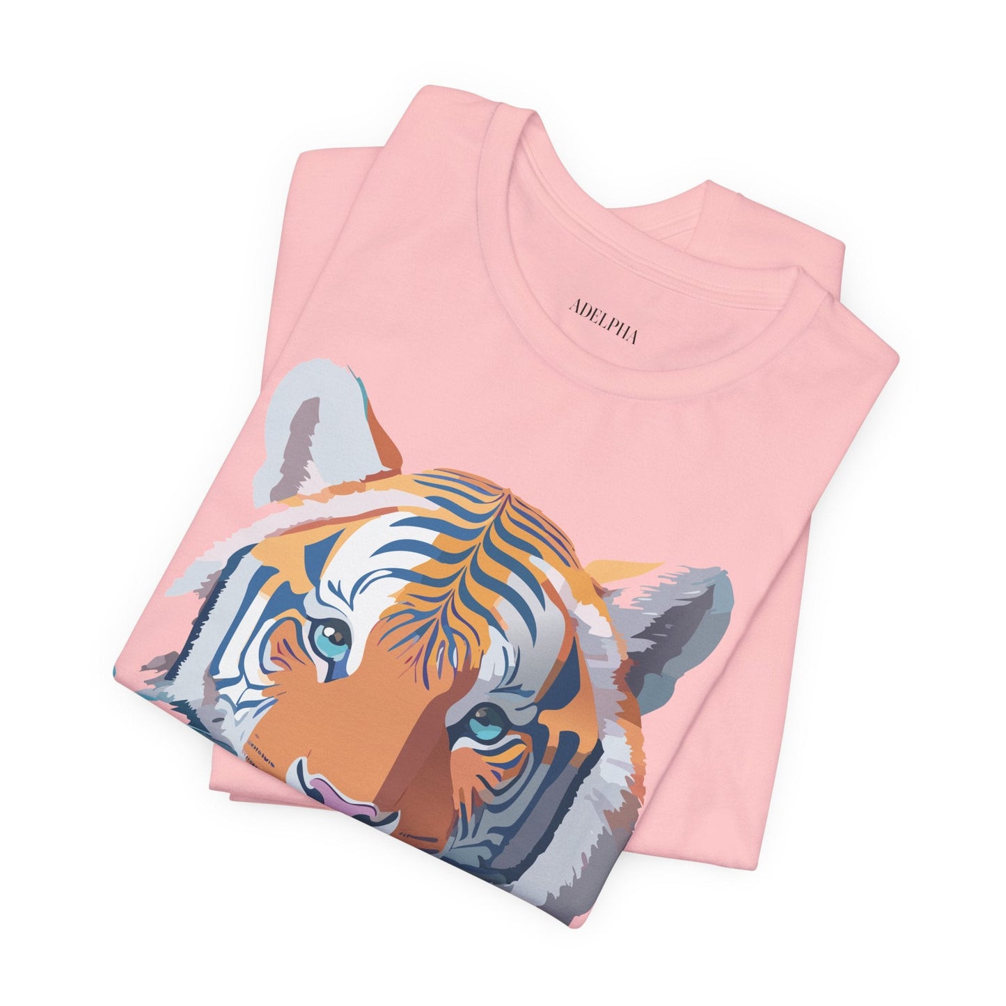 Tiger Graphic Tee Unisex Short Sleeve Shirt With Vintage Inspired Adelpha Artwork