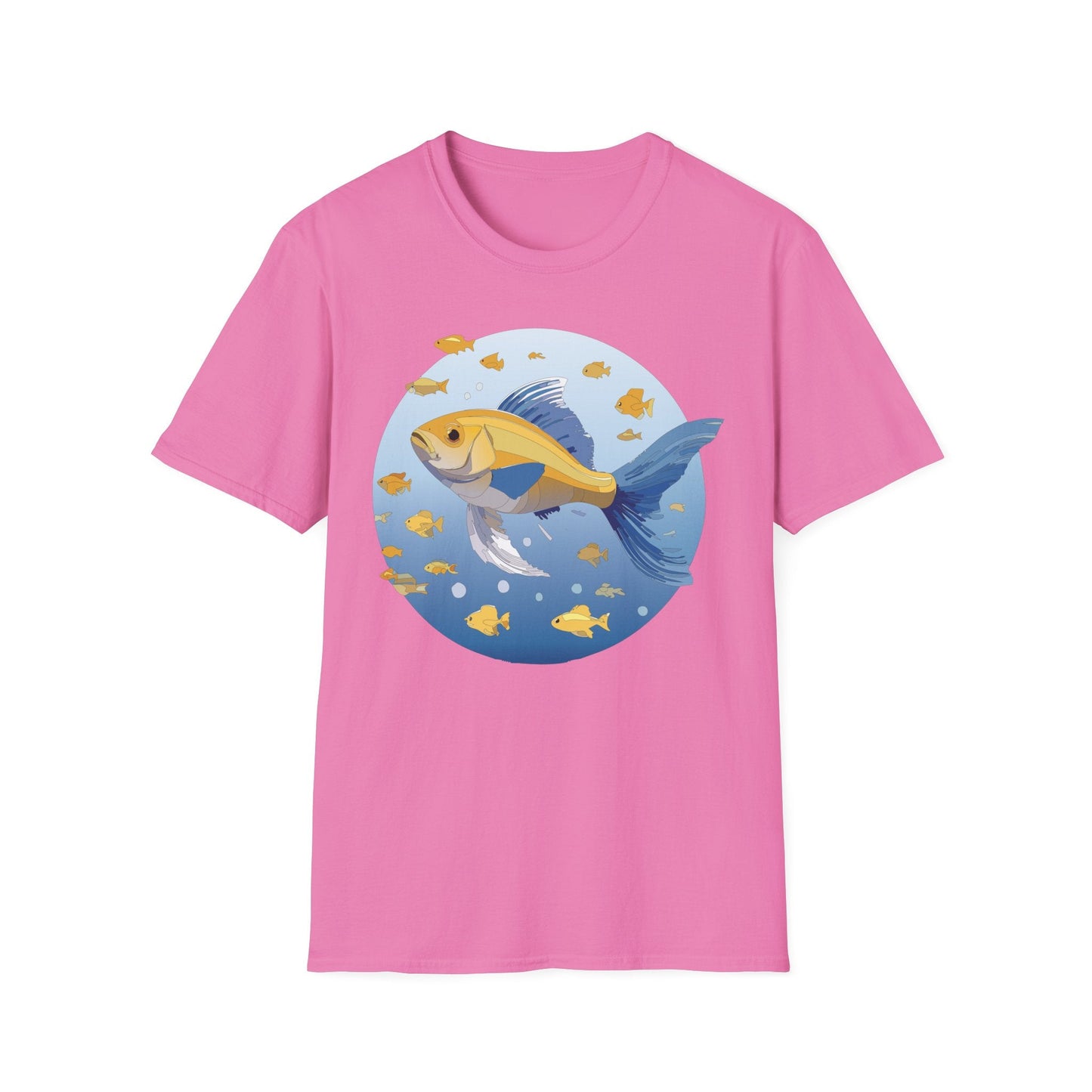 Fish Art Graphic Tee Shirt For Men And Women Unisex Cotton Softstyle Tee With Fish Artwork Design