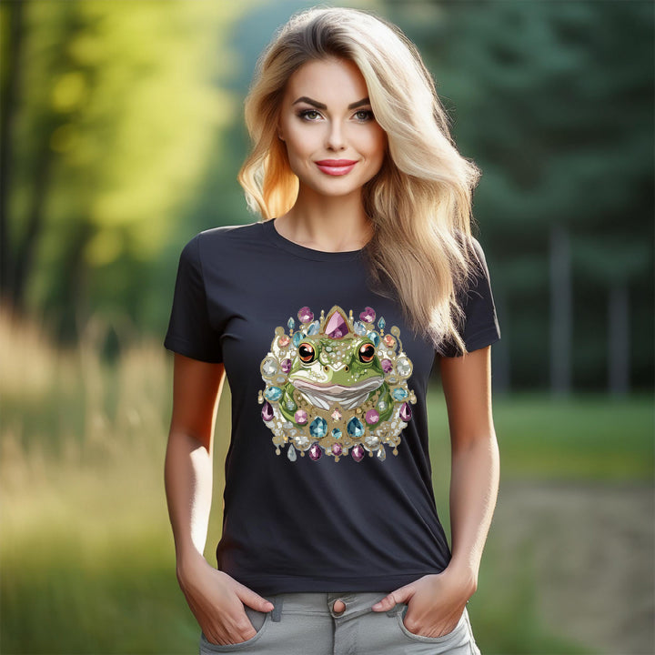 Frog Graphic Unisex 100 Cotton Tee With Unique Animal Golden Medallion Art Design 28