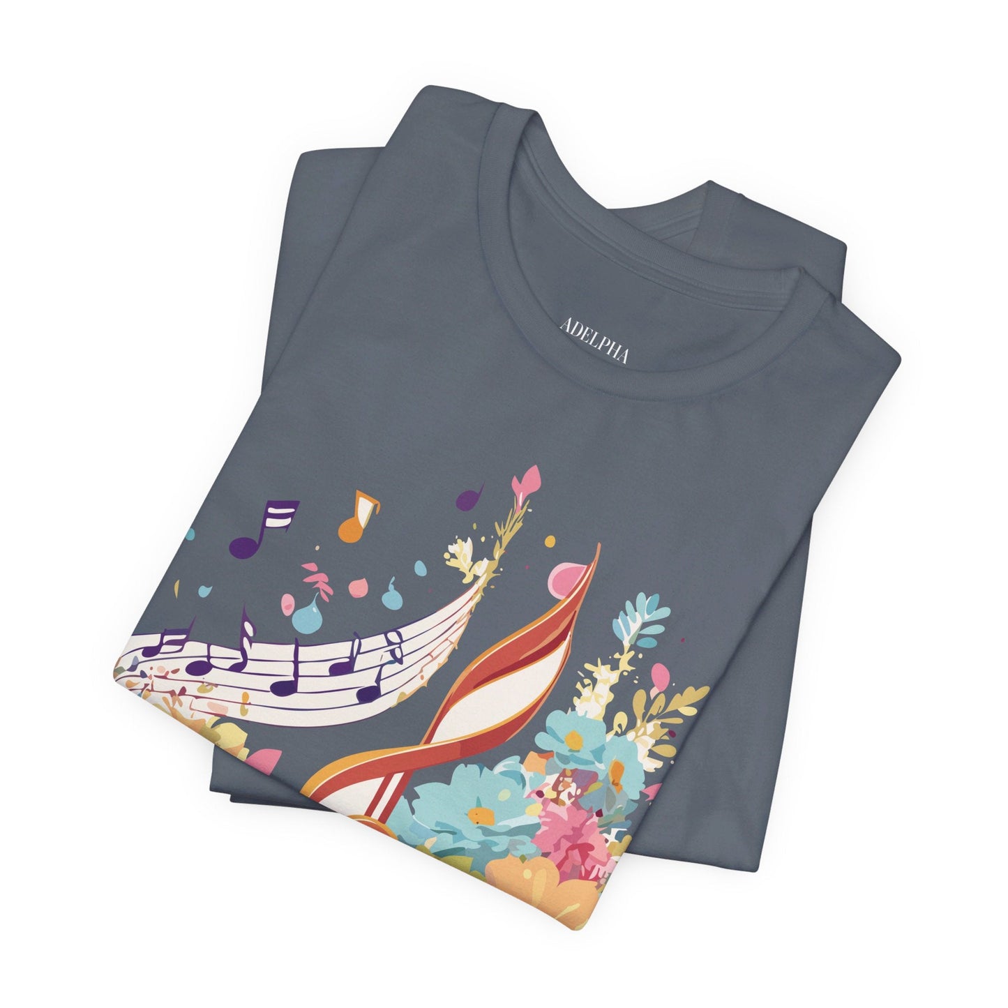 Music Graphic Unisex 100 Cotton Vintage Art with Musical Elements Tee 106