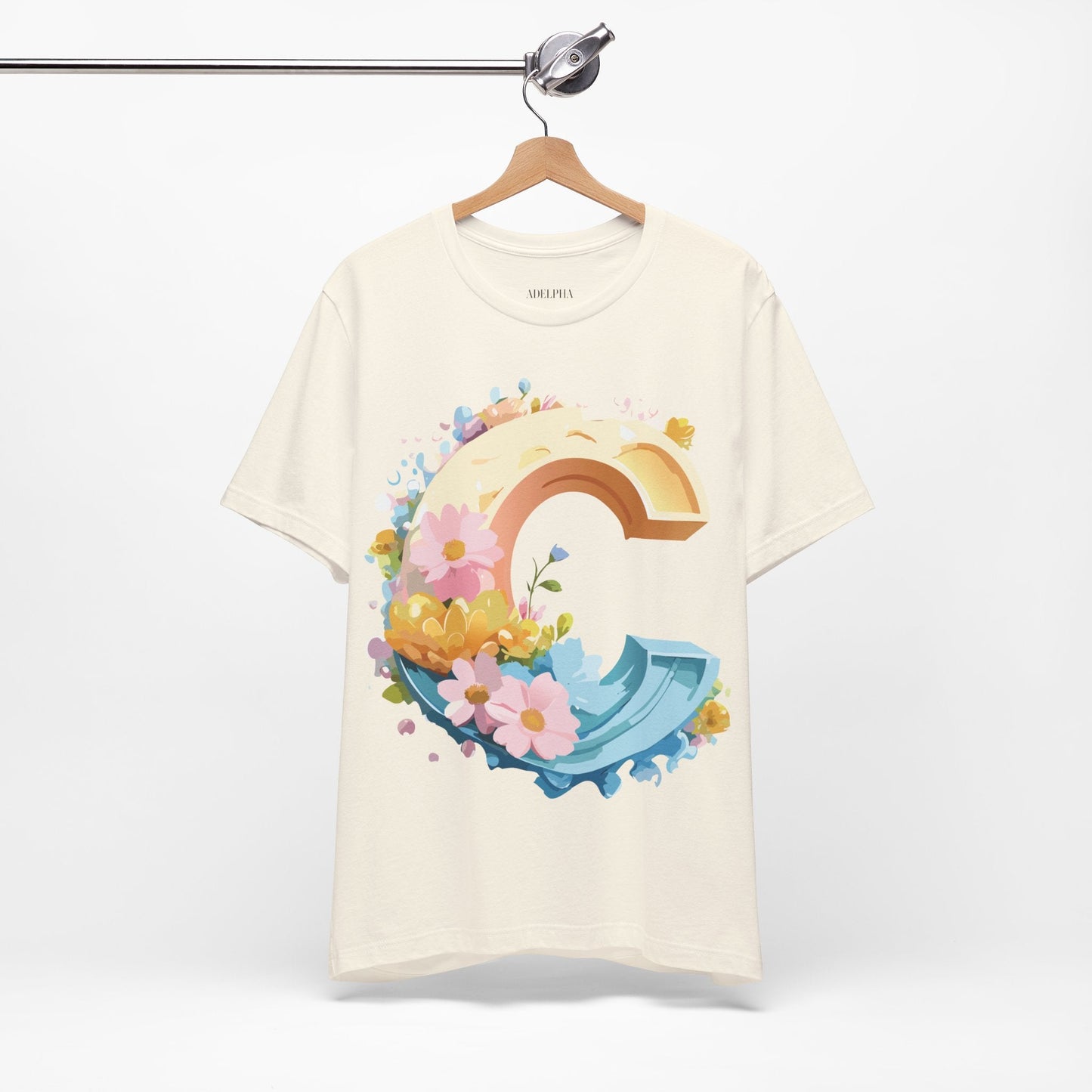 Letter C Shirt Unisex Graphic Tee By Adelpha With Vintage Inspired Artwork Design Premium Edition