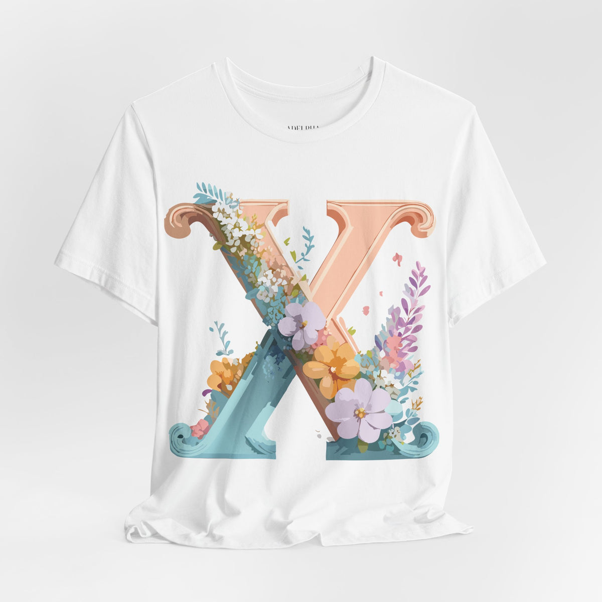 Letter X Graphic Unisex Cotton Bella+Canvas Tee with Art Letter Design