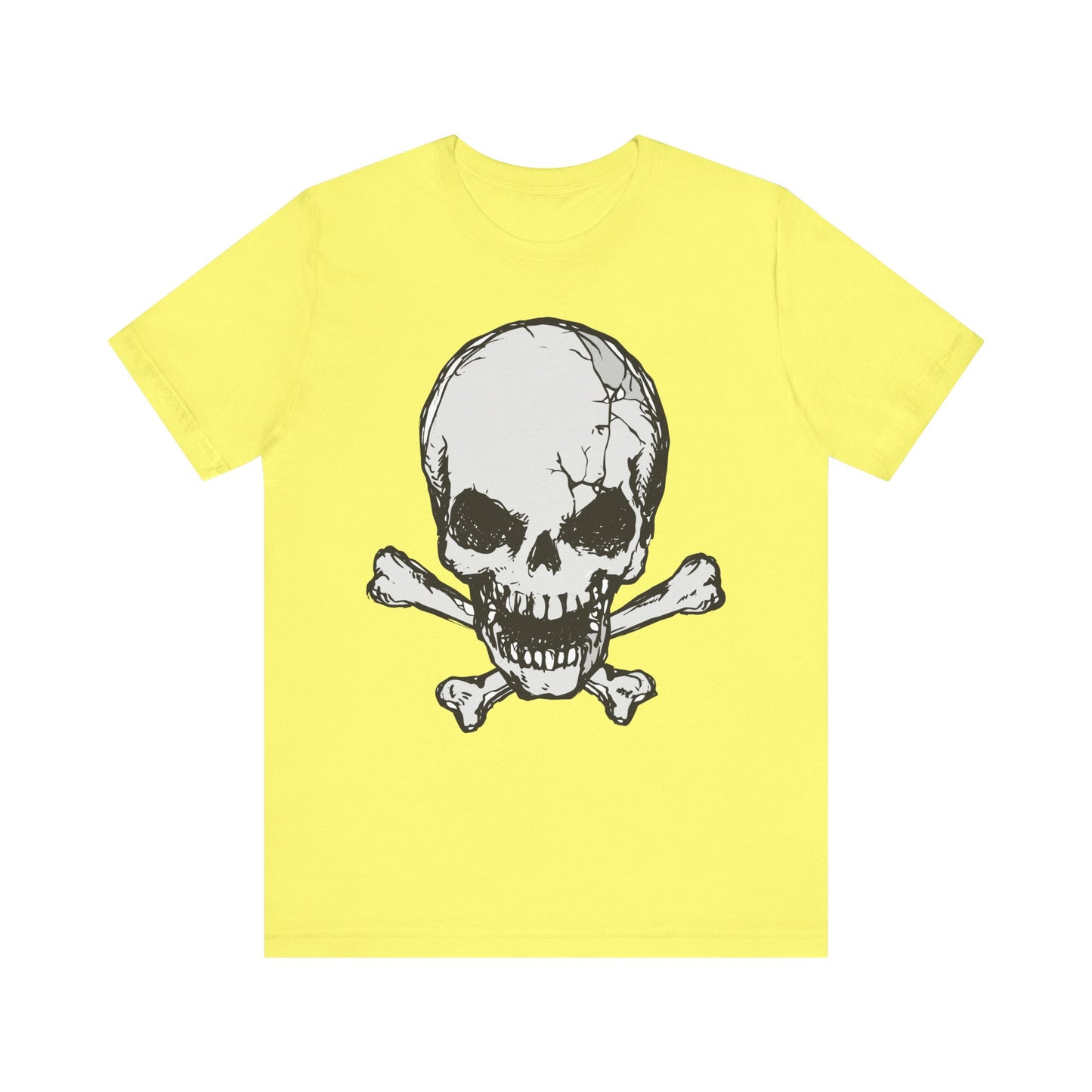 Grey Skull Graphic Design Tee, Skull Shirt, Vintage Tees, Art Design T-Shirt, Vintage Graphic Tee, Art Shirts with Skulls