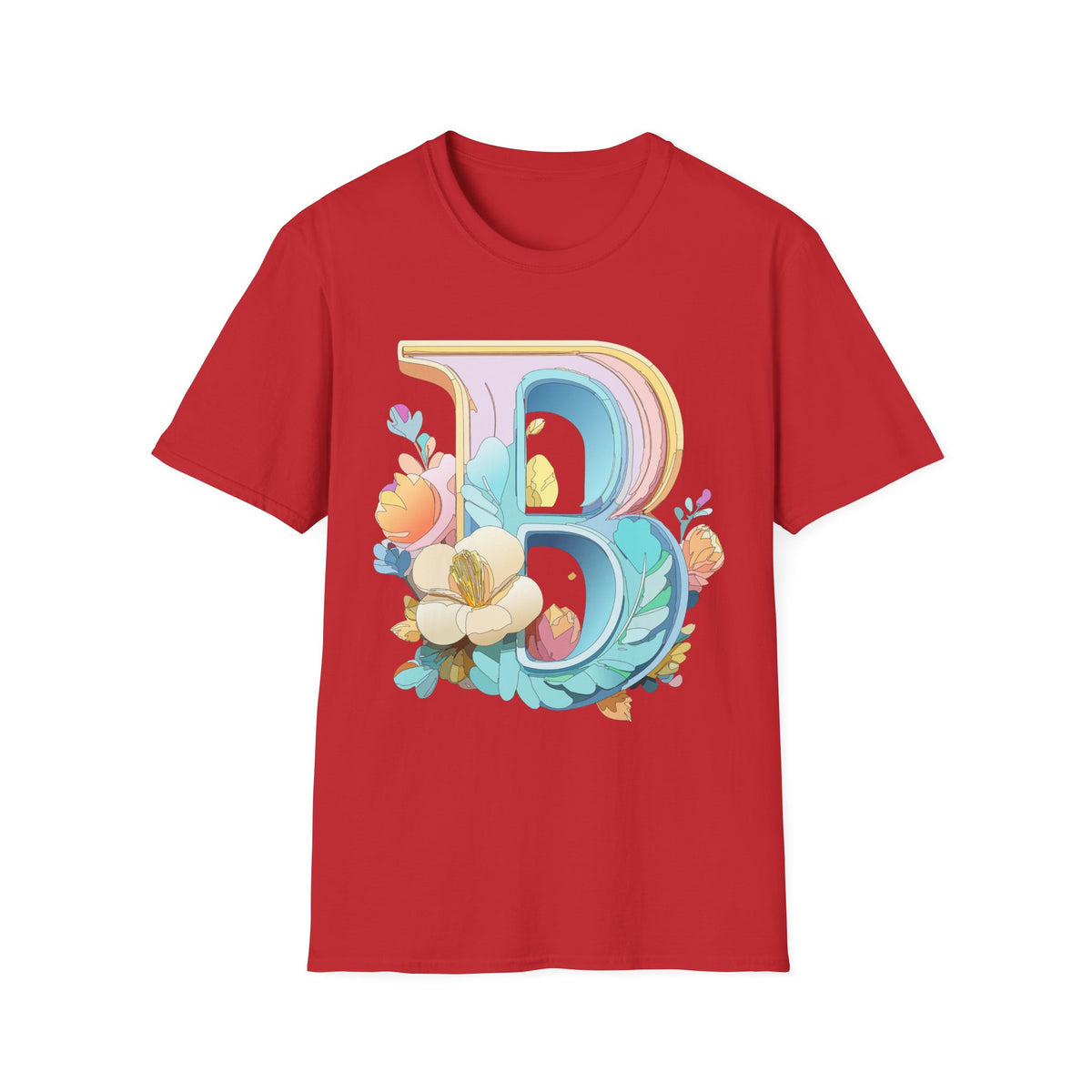 Floral Letter B T-Shirt | Botanical Monogram Tee