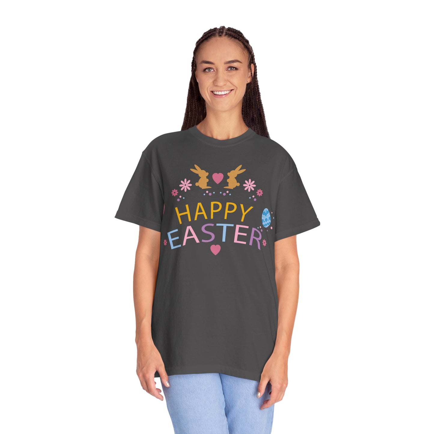 Easter Bunny Heart T-Shirt, Tee Shirt with Easter Signature, T Shirt with Easter Prints, Tee Shirt with Easter Design 2