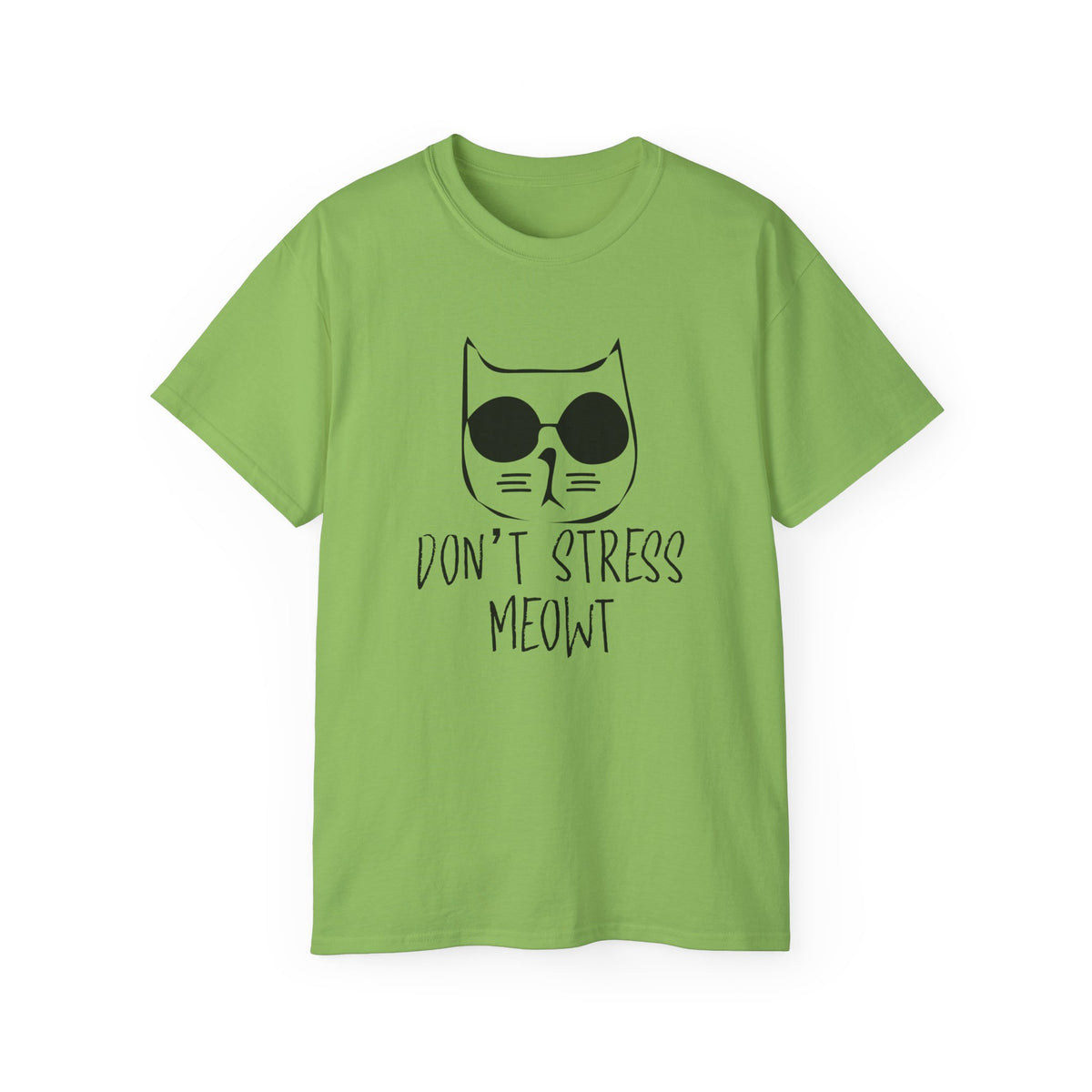 Don't Stress Meowt Cat Face Tee | Cat with Sunglasses Shirt