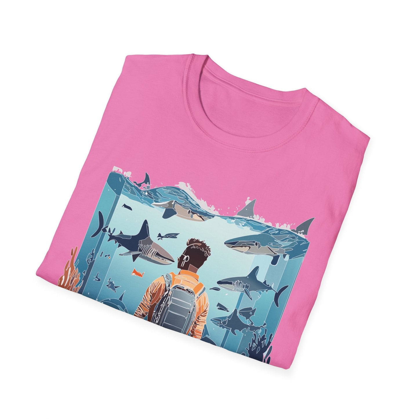 Ocean Themed Unisex Short Sleeve Tee Gildan Softstyle 64000 Ocean Inspired Art Design